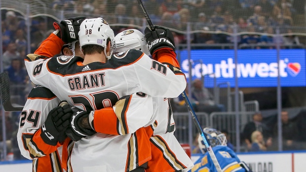 Derek Grant and Anaheim Ducks Celebrate , The Canadian Press Derek Grant and Anaheim Ducks Celebrate