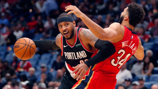 New Orleans Pelicans Spoil Carmelo Anthony S Debut Beat Portland Trail Blazers Tsn Ca