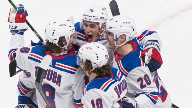 New York Rangers celebrate, The Canadian Press New York Rangers celebrate