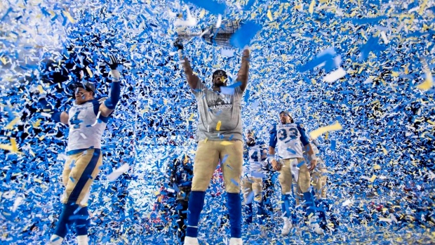 Blue Bombers celebrate Grey Cup win, The Canadian Press Blue Bombers celebrate Grey Cup win