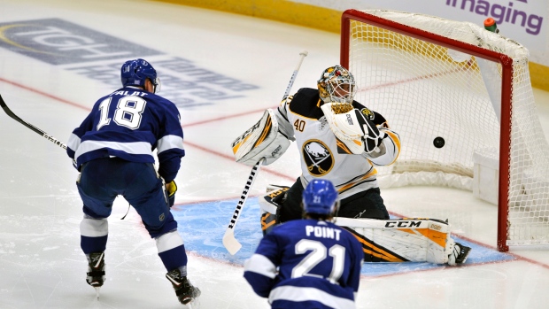 Ondrej Palat Carter Hutton Brayden Point, The Canadian Press Ondrej Palat Carter Hutton Brayden Point