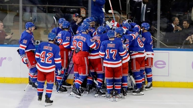 New York Rangers celebrate, The Canadian Press New York Rangers celebrate