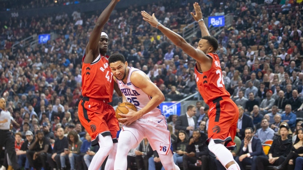 Pascal Siakam, Norm Powell and Ben Simmons, The Canadian Press Pascal Siakam, Norm Powell and Ben Simmons