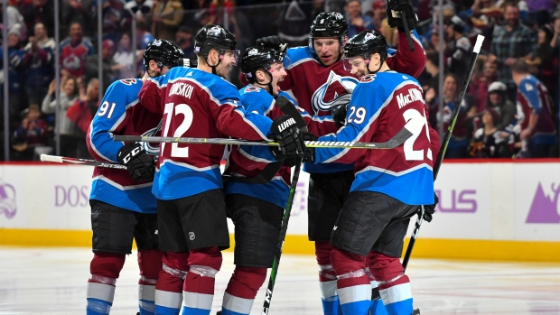 Colorado Avalanche celebrate , The Canadian Press Colorado Avalanche celebrate