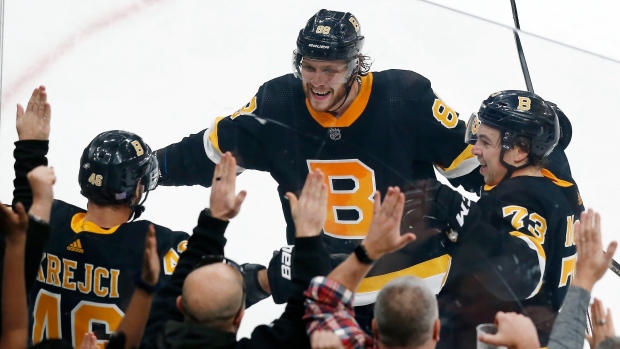 David Krejci David Pastrnak Charlie McAvoy, The Canadian Press David Krejci David Pastrnak Charlie McAvoy