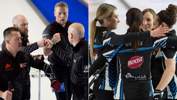 Team Kevin Koe and Team Rachel Homan 