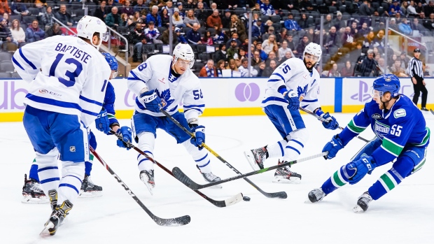 (Left to right) Nicholas Baptiste Tyler Gaudet Darren Archibald Guillaume Brisebois, Marlies (@TorontoMarlies) (Left to right) Nicholas Baptiste Tyler Gaudet Darren Archibald Guillaume Brisebois