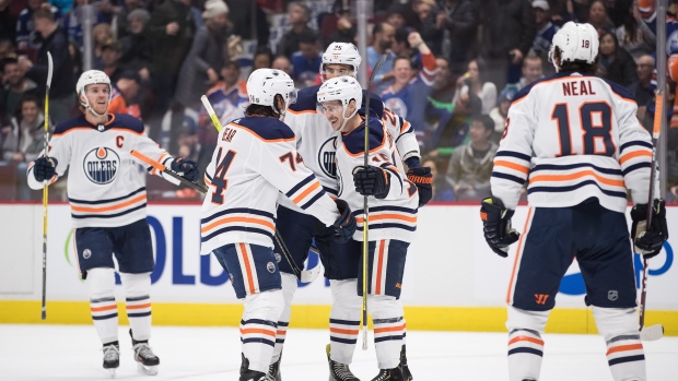 Edmonton Oilers celebrate 