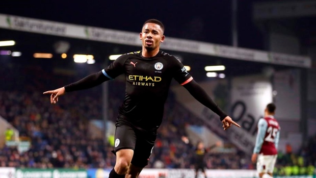 Gabriel Jesus scores 2 as Man City beats Burnley 4-1 in PL , The Canadian Press Gabriel Jesus scores 2 as Man City beats Burnley 4-1 in PL