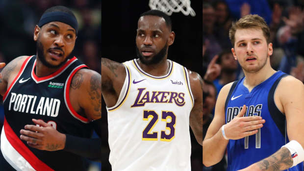 Carmelo Anthony LeBron James Luka Doncic