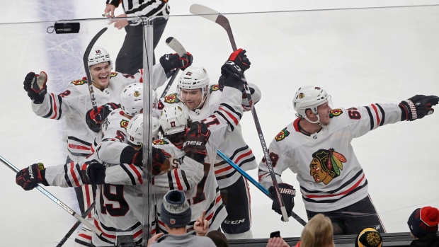 Blackhawks Celebrate , The Canadian Press Blackhawks Celebrate