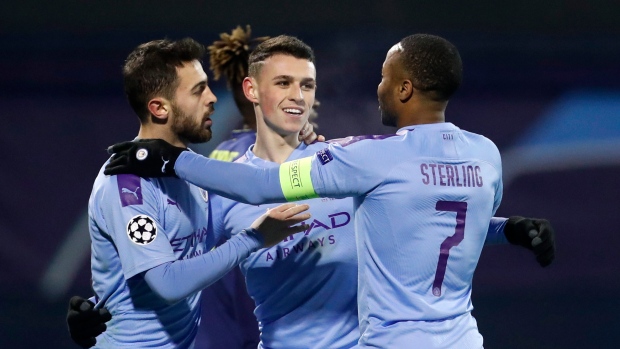 Manchester City celebrates, The Canadian Press Manchester City celebrates