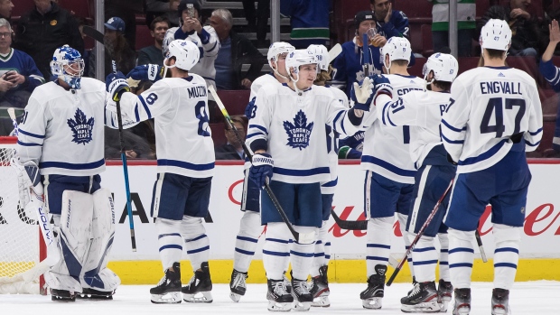 Maple Leafs celebrate, The Canadian Press Maple Leafs celebrate