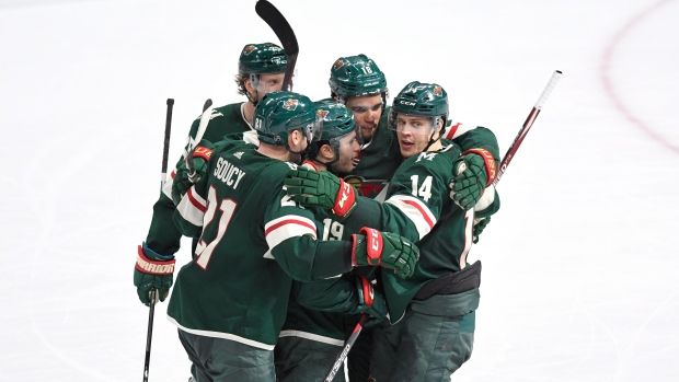 Minnesota Wild celebrate, The Canadian Press Minnesota Wild celebrate