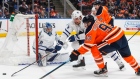 Ryan Nugent-Hopkins shoots on Frederik Andersen