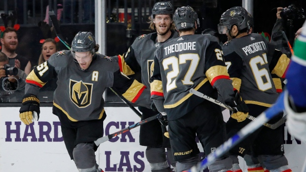 Vegas Golden Knights celebrate, The Canadian Press Vegas Golden Knights celebrate