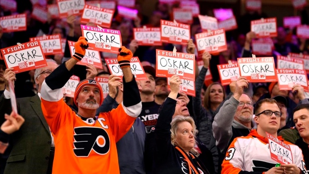 Flyers dedicate 4-1 victory to cancer-stricken teammate , The Canadian Press Flyers dedicate 4-1 victory to cancer-stricken teammate