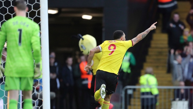 Troy Deeney scores on David De Gea