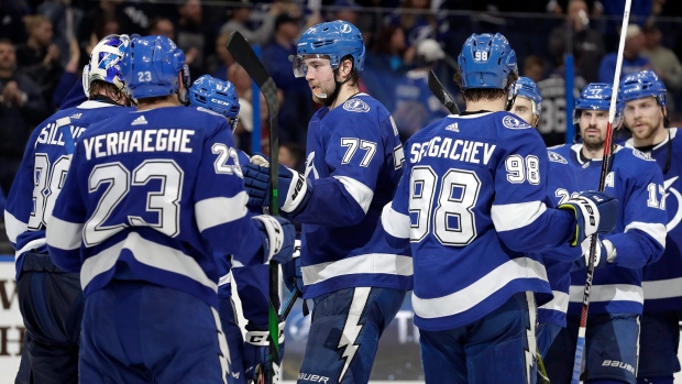 Tampa Bay Lightning celebrate, The Canadian Press Tampa Bay Lightning celebrate