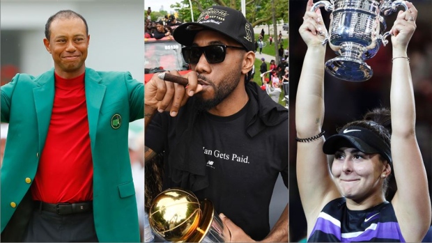 Tiger Woods Kawhi Leonard Biance Andreescu