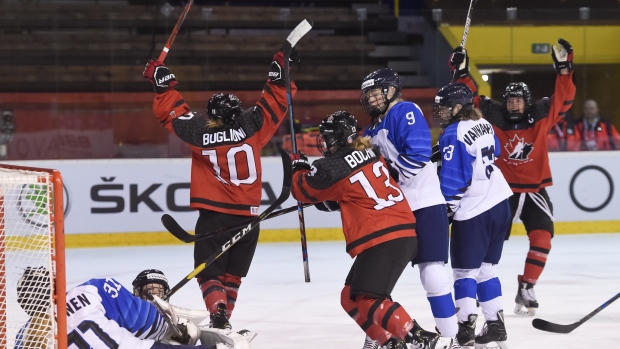 Team Canada celebrates , Team Canada Women Twitter Team Canada celebrates