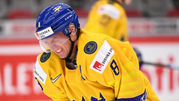 Sweden's Rasmus Sandin, Matt Zambonin/HHOF-IIHF Images Sweden's Rasmus Sandin