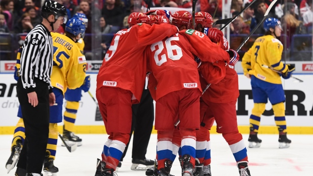 Ivan Morozov, Russia celebrate, The Canadian Press Ivan Morozov, Russia celebrate