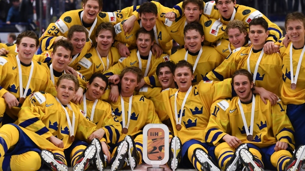 Team Sweden celebrating bronze