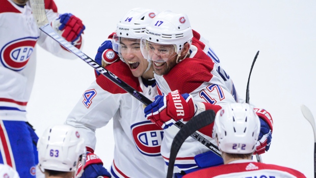 Montreal Canadiens celebrate, The Canadian Press Montreal Canadiens celebrate