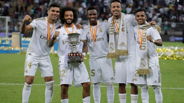 Real Madrid celebrate Spanish Super Cup