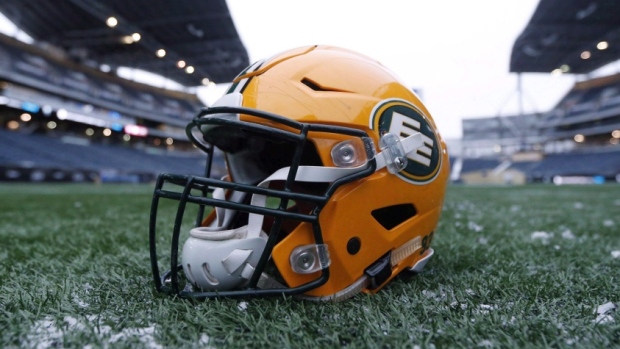 Edmonton Eskimos helmet , The Canadian Press Edmonton Eskimos helmet