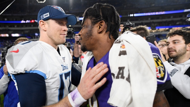 Ryan Tannehill, Lamar Jackson, The Canadian Press Ryan Tannehill, Lamar Jackson