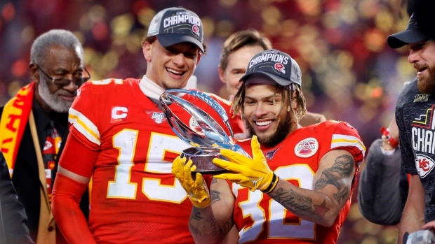 Patrick Mahomes Tyrann Mathieu, The Canadian Press Patrick Mahomes Tyrann Mathieu