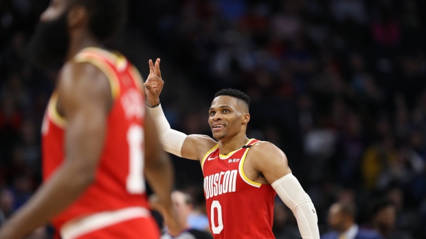 James Harden and Russell Westbrook, Jordan Johnson/NBAE via Getty Images James Harden and Russell Westbrook