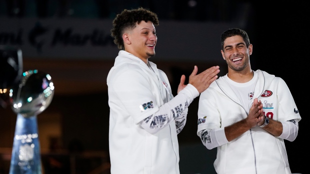 Patrick Mahomes, left, Jimmy Garoppolo , The Canadian Press Patrick Mahomes, left, Jimmy Garoppolo