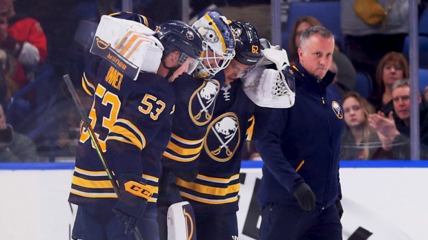 Linus Ullmark leaves game, The Canadian Press Linus Ullmark leaves game