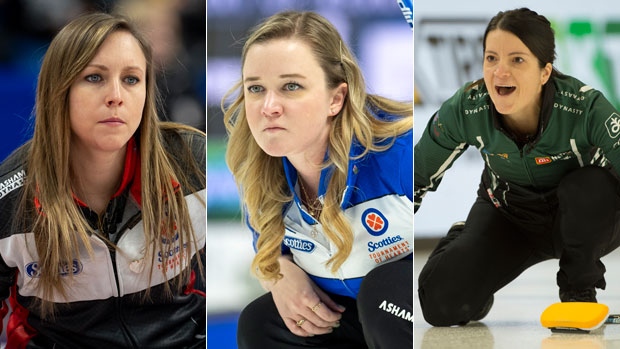 Rachel Homan, Chelsea Carey and Kerri Einarson, Curling Canada Rachel Homan, Chelsea Carey and Kerri Einarson