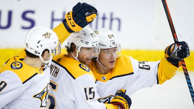 Mikael Granlund and Nashville Predators Celebrate 