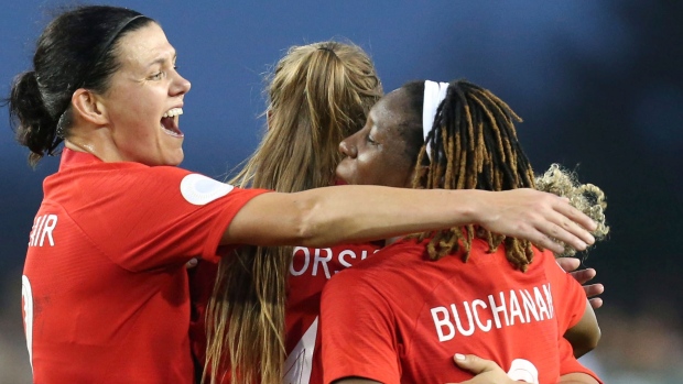 Christine Sinclair Shelina Zadorsky Kadeisha Buchanan