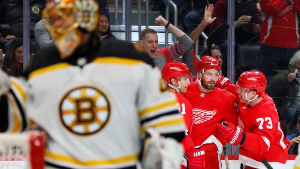 Detroit Red Wings celebrate, The Canadian Press Detroit Red Wings celebrate
