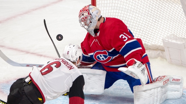 Jakob Chychrun scores on Carey Price 