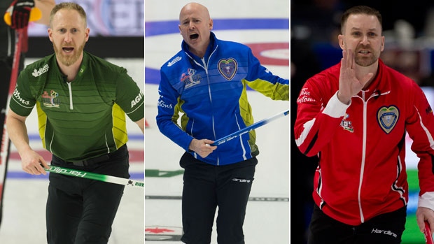 Brad Jacobs, Kevin Koe and Brad Gushue