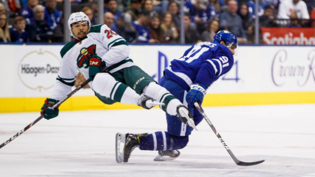 Matt Dumba tripped by John Tavares, Getty Images Matt Dumba tripped by John Tavares
