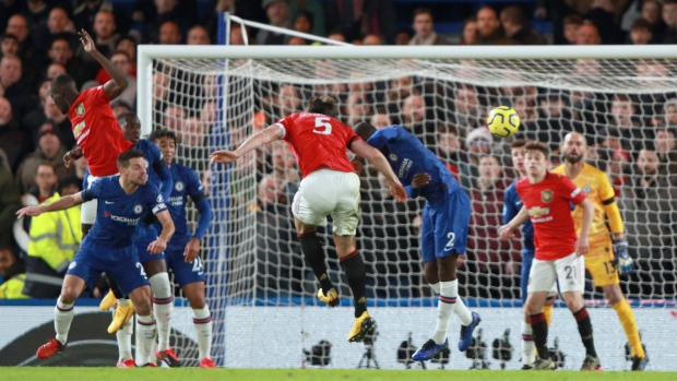 Harry Maguire scores on Chelsea