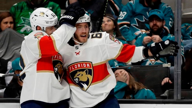 Florida Panthers celebrate, The Canadian Press Florida Panthers celebrate