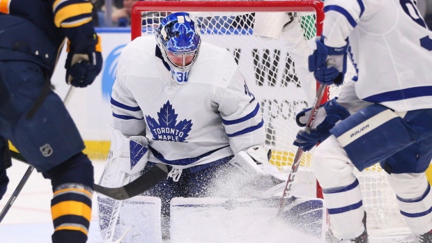 Leafs goalie Frederik Andersen makes a save against Buffalo., The Canadian Press Leafs goalie Frederik Andersen makes a save against Buffalo.