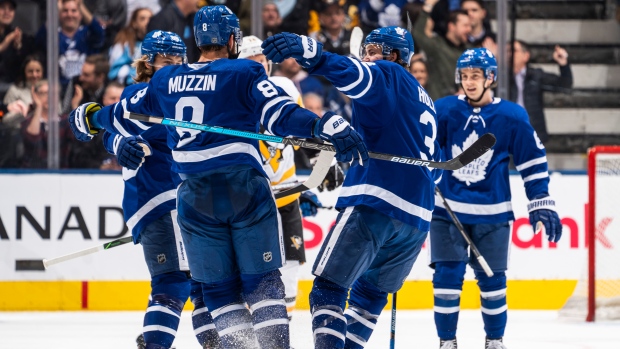 Jake Muzzin, Maple Leafs celebrate, Getty Images Jake Muzzin, Maple Leafs celebrate