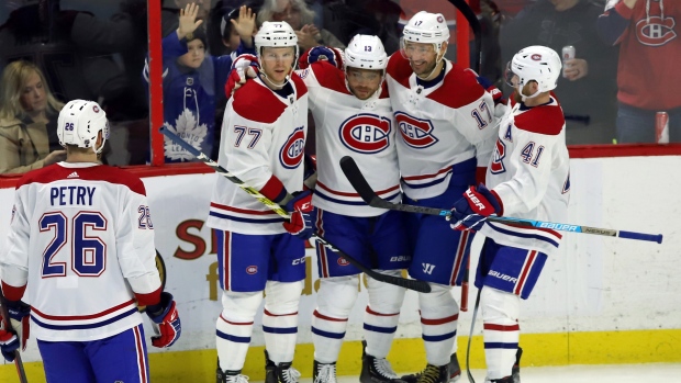 Montreal Canadiens celebrate, The Canadian Press Montreal Canadiens celebrate