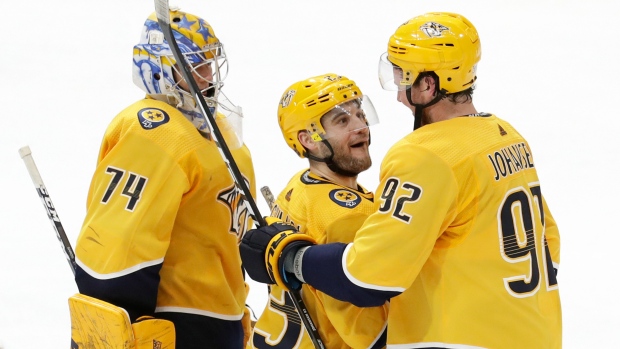 Juuse Saros Rocco Grimaldi Ryan Johansen, The Canadian Press Juuse Saros Rocco Grimaldi Ryan Johansen