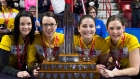 Team Manitoba's Kerri Einarson, Val Sweeting, Shannon Birchard and, Briane Meilleur